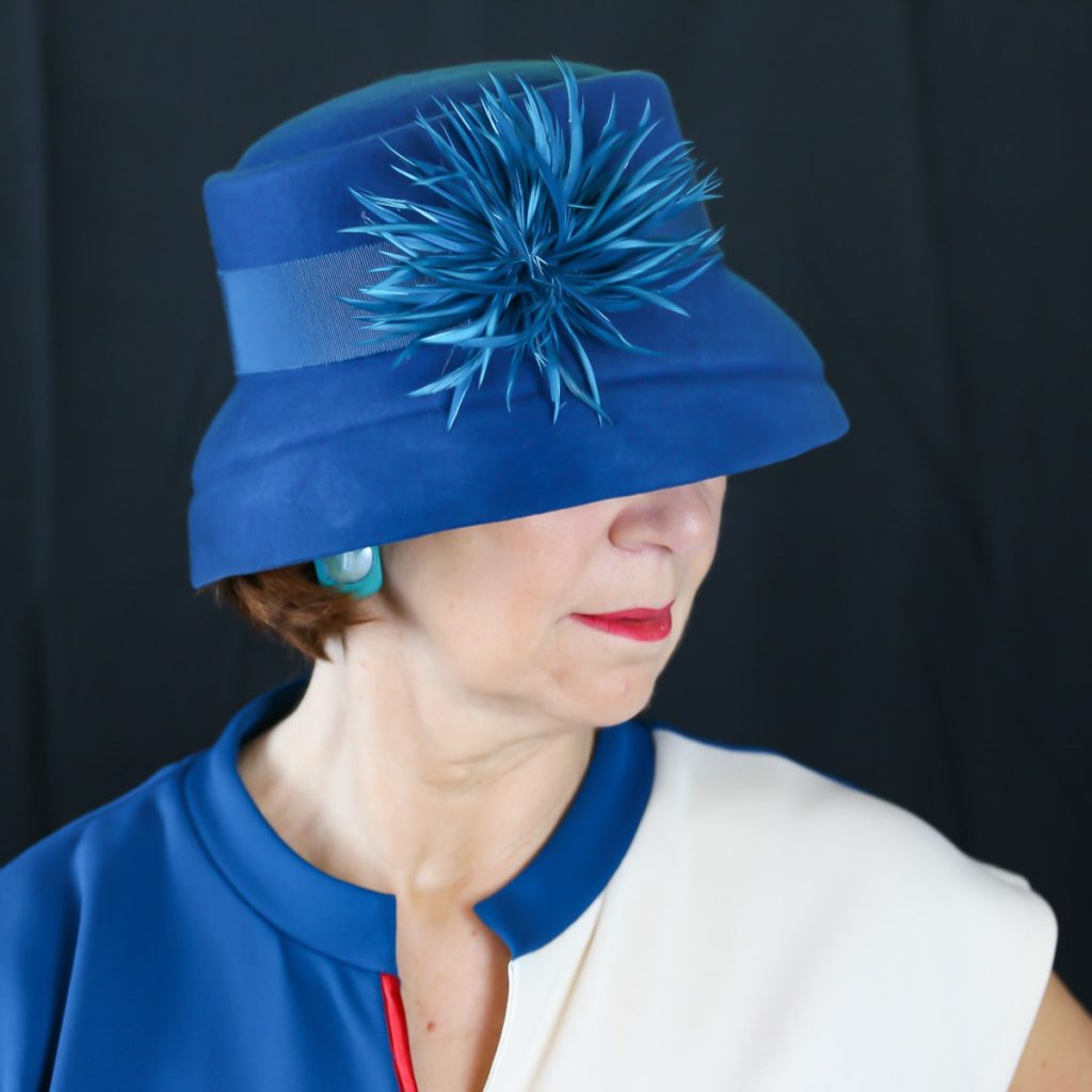 Chapeau feutre Bleu électrique