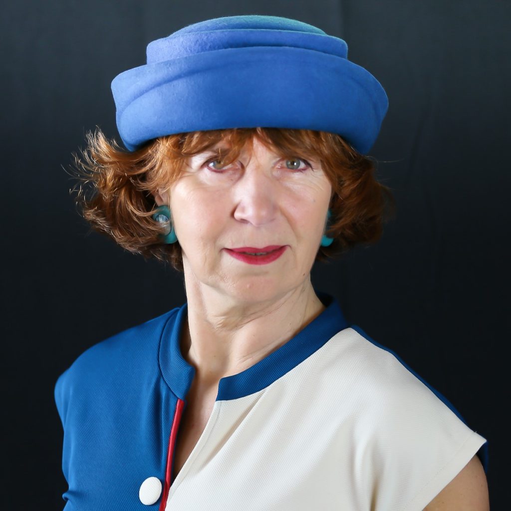 Chapeau feutre Hotesse Bleu électrique
